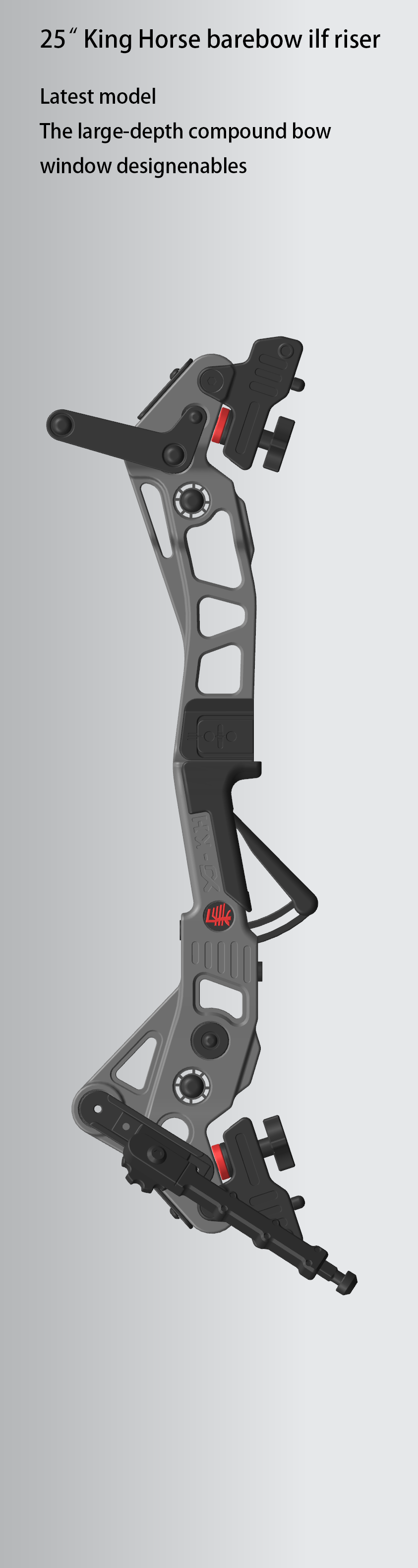 Sports Archery 25"  back ilf barebow  target riser-King  Horse - right hand