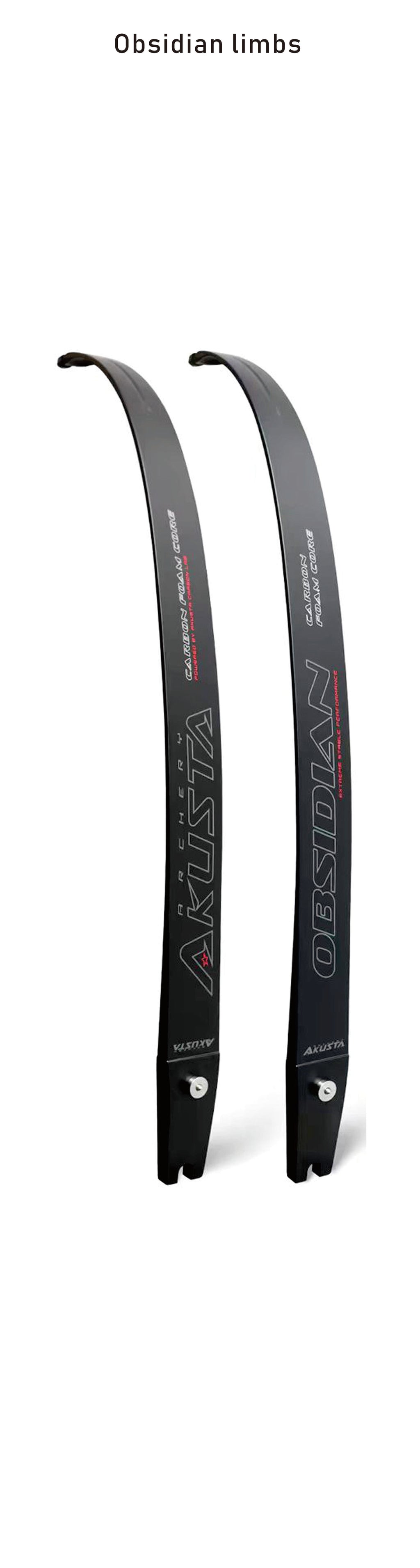 Archery recurve bow limbs-Akusta recurve bow limbs-Obsidian