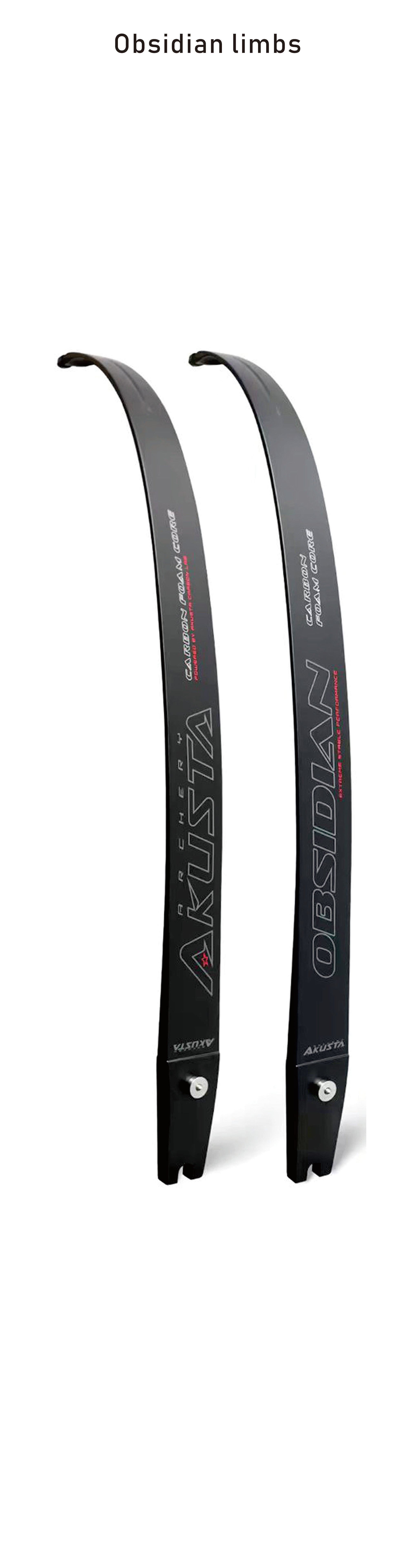 Archery recurve bow limbs-Akusta recurve bow limbs-Obsidian